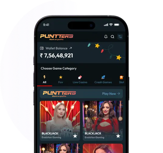 Casino games interface showcasing various gaming options